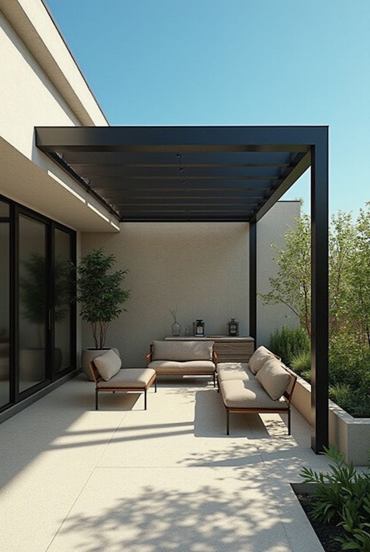 Pérgola con cubierta transparente